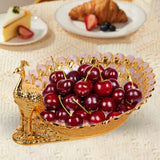 Maxbell Fruit Serving Bowl Peacock Shape Sturdy Fruit Holder for Kitchen Office Home gold