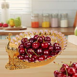 Maxbell Fruit Serving Bowl Peacock Shape Sturdy Fruit Holder for Kitchen Office Home gold