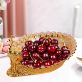 Maxbell Fruit Serving Bowl Peacock Shape Sturdy Fruit Holder for Kitchen Office Home gold