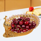 Maxbell Fruit Serving Bowl Peacock Shape Sturdy Fruit Holder for Kitchen Office Home gold