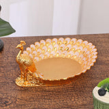 Maxbell Fruit Serving Bowl Peacock Shape Sturdy Fruit Holder for Kitchen Office Home gold