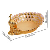 Maxbell Fruit Serving Bowl Peacock Shape Sturdy Fruit Holder for Kitchen Office Home gold