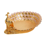 Maxbell Fruit Serving Bowl Peacock Shape Sturdy Fruit Holder for Kitchen Office Home gold