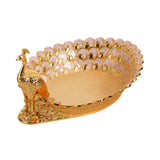 Maxbell Fruit Serving Bowl Peacock Shape Sturdy Fruit Holder for Kitchen Office Home gold