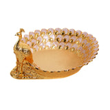 Maxbell Fruit Serving Bowl Peacock Shape Sturdy Fruit Holder for Kitchen Office Home gold