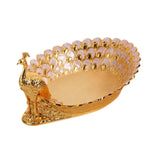 Maxbell Fruit Serving Bowl Peacock Shape Sturdy Fruit Holder for Kitchen Office Home gold