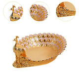 Maxbell Fruit Serving Bowl Peacock Shape Sturdy Fruit Holder for Kitchen Office Home gold