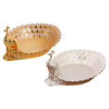 Maxbell Fruit Serving Bowl Peacock Shape Sturdy Fruit Holder for Kitchen Office Home gold