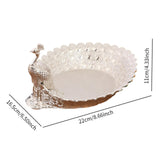 Maxbell Fruit Serving Bowl Peacock Shape Sturdy Fruit Holder for Kitchen Office Home silver