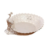 Maxbell Fruit Serving Bowl Peacock Shape Sturdy Fruit Holder for Kitchen Office Home silver