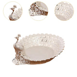 Maxbell Fruit Serving Bowl Peacock Shape Sturdy Fruit Holder for Kitchen Office Home silver