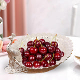 Maxbell Fruit Serving Bowl Peacock Shape Sturdy Fruit Holder for Kitchen Office Home silver