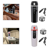 Maxbell 12V 24V Car Kettle Boiler Stainless Steel Heater Cup for Work Camping School black
