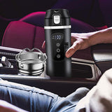 Maxbell 12V 24V Car Kettle Boiler Stainless Steel Heater Cup for Work Camping School black