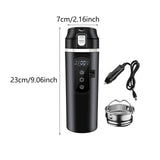 Maxbell 12V 24V Car Kettle Boiler Stainless Steel Heater Cup for Work Camping School black