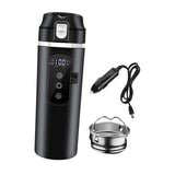 Maxbell 12V 24V Car Kettle Boiler Stainless Steel Heater Cup for Work Camping School black