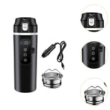 Maxbell 12V 24V Car Kettle Boiler Stainless Steel Heater Cup for Work Camping School black