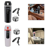 Maxbell 12V 24V Car Kettle Boiler Stainless Steel Heater Cup for Work Camping School black
