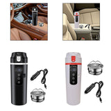 Maxbell 12V 24V Car Kettle Boiler Stainless Steel Heater Cup for Work Camping School black