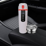 Maxbell 12V 24V Car Kettle Boiler Stainless Steel Heater Cup for Work Camping School white