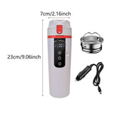 Maxbell 12V 24V Car Kettle Boiler Stainless Steel Heater Cup for Work Camping School white