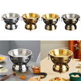 Maxbell Small Hot Pot Traditional Chinese Hot Pot for Home Kitchen Countertop Hiking silver