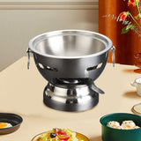 Maxbell Small Hot Pot Traditional Chinese Hot Pot for Home Kitchen Countertop Hiking silver