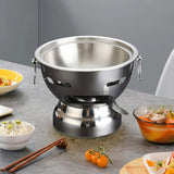 Maxbell Small Hot Pot Traditional Chinese Hot Pot for Home Kitchen Countertop Hiking silver