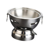 Maxbell Small Hot Pot Traditional Chinese Hot Pot for Home Kitchen Countertop Hiking silver