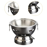 Maxbell Small Hot Pot Traditional Chinese Hot Pot for Home Kitchen Countertop Hiking silver