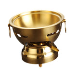 Maxbell Small Hot Pot Traditional Chinese Hot Pot for Home Kitchen Countertop Hiking gold