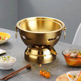Maxbell Small Hot Pot Traditional Chinese Hot Pot for Home Kitchen Countertop Hiking gold