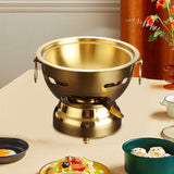 Maxbell Small Hot Pot Traditional Chinese Hot Pot for Home Kitchen Countertop Hiking gold