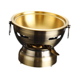 Maxbell Small Hot Pot Traditional Chinese Hot Pot for Home Kitchen Countertop Hiking bronze gold