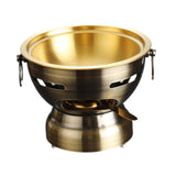 Maxbell Small Hot Pot Traditional Chinese Hot Pot for Home Kitchen Countertop Hiking bronze gold
