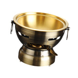 Maxbell Small Hot Pot Traditional Chinese Hot Pot for Home Kitchen Countertop Hiking bronze gold