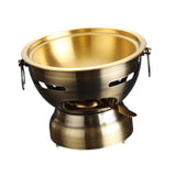 Maxbell Small Hot Pot Traditional Chinese Hot Pot for Home Kitchen Countertop Hiking bronze gold