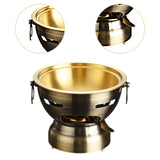 Maxbell Small Hot Pot Traditional Chinese Hot Pot for Home Kitchen Countertop Hiking bronze gold