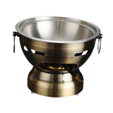 Maxbell Small Hot Pot Traditional Chinese Hot Pot for Home Kitchen Countertop Hiking bronze silver