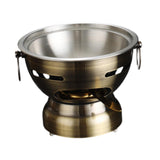 Maxbell Small Hot Pot Traditional Chinese Hot Pot for Home Kitchen Countertop Hiking bronze silver