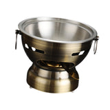 Maxbell Small Hot Pot Traditional Chinese Hot Pot for Home Kitchen Countertop Hiking bronze silver
