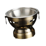Maxbell Small Hot Pot Traditional Chinese Hot Pot for Home Kitchen Countertop Hiking bronze silver