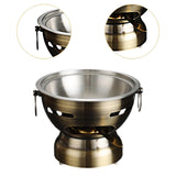 Maxbell Small Hot Pot Traditional Chinese Hot Pot for Home Kitchen Countertop Hiking bronze silver