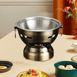 Maxbell Small Hot Pot Traditional Chinese Hot Pot for Home Kitchen Countertop Hiking bronze silver