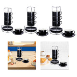 Maxbell Ceramic Espresso Cups Sturdy Space Saving Stackable for Tea Cappuccino Latte 3 OZ