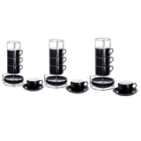Maxbell Ceramic Espresso Cups Sturdy Space Saving Stackable for Tea Cappuccino Latte 3 OZ