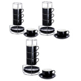 Maxbell Ceramic Espresso Cups Sturdy Space Saving Stackable for Tea Cappuccino Latte 3 OZ
