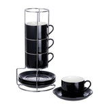 Maxbell Ceramic Espresso Cups Sturdy Space Saving Stackable for Tea Cappuccino Latte 3 OZ