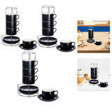 Maxbell Ceramic Espresso Cups Sturdy Space Saving Stackable for Tea Cappuccino Latte 3 OZ