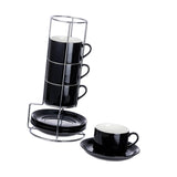 Maxbell Ceramic Espresso Cups Sturdy Space Saving Stackable for Tea Cappuccino Latte 3 OZ